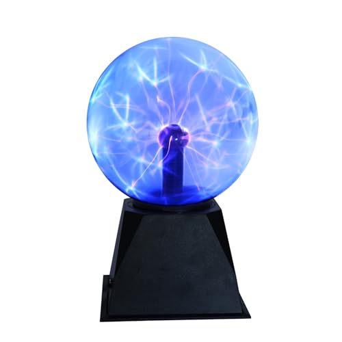 Bola de Plasma Lámpara, 6 Pulgadas Luz de Bola de Plasma Sensible al Tactily al Sonido Plasma Mágica Azul para Decoración Creativa Regalo Novedoso, Vacaciones, 220V
