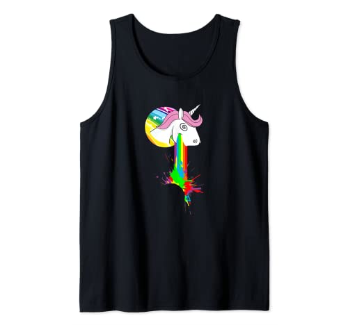 Unicornio VÃ³mitos Arco iris Divertido Camiseta sin Mangas