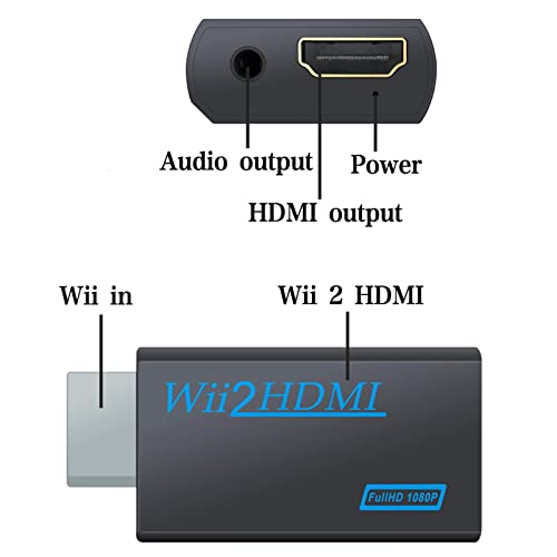 Adaptador Wii Consola a hdmi Adaptador de vÃ­deo convertidor Pconvertidor para Nintendo,Juegos Wii,Wii Conector,Monitor de TV,Proyector