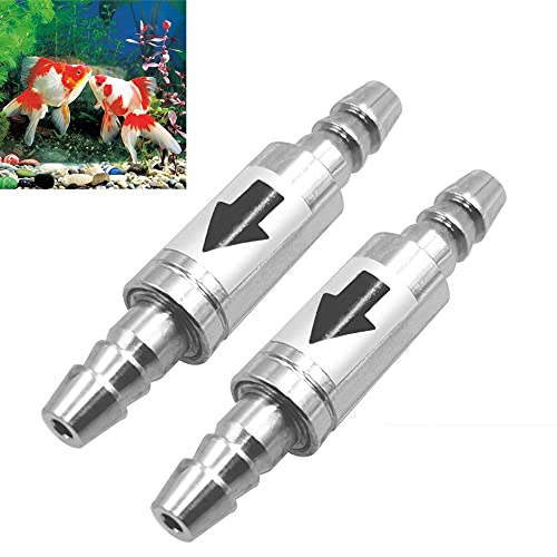 Greluma 2 Piezas Válvula de Retención Unidireccional de Acero Inoxidable para Línea de CO2 de Aire Sin Retorno Antirretorno Difusor Regulador de Tubería de 4 mm en Sistema de Acuario
